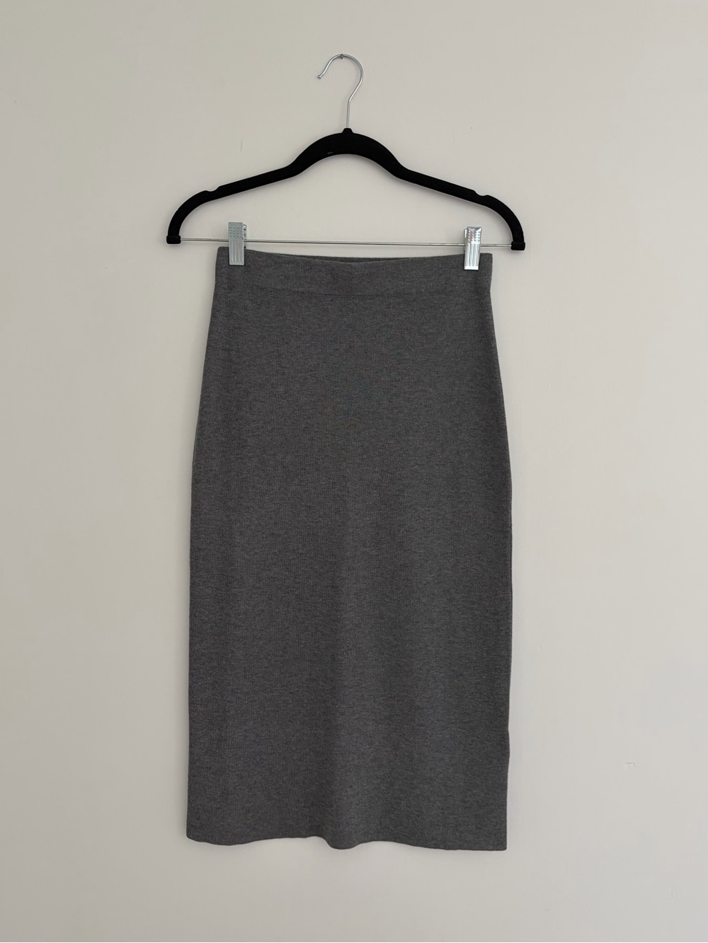 Zara Heather Grey Knit Midi Skirt